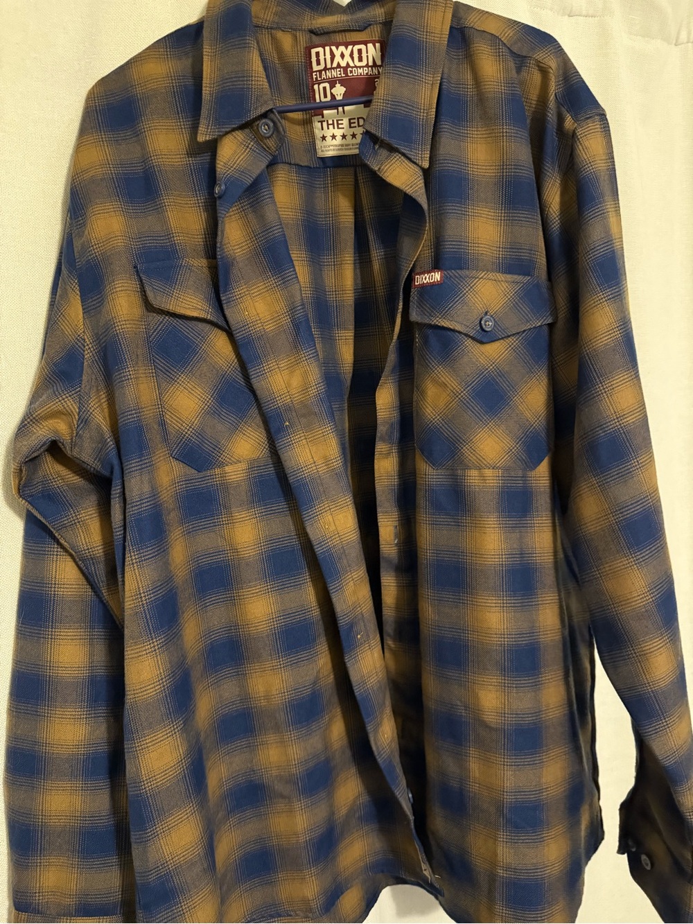 DIXXON Blue and Tan Plaid Flannel Shirt